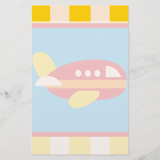 Cute Airplane Transportation Theme Kinder Gifts Briefpapier (Voorkant)