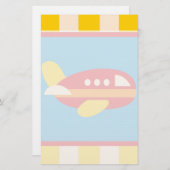 Cute Airplane Transportation Theme Kinder Gifts Briefpapier (Voorkant / Achterkant)