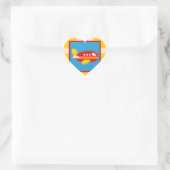 Cute Airplane Transportation Theme Kinder Gifts Hart Sticker (Tas)