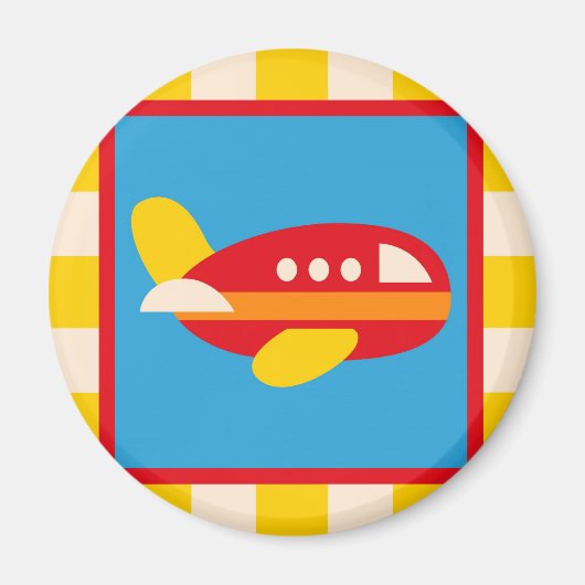 Cute Airplane Transportation Theme Kinder Gifts Magneet (Voorkant)