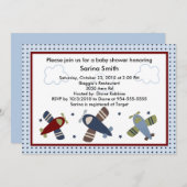 Cute Airplanes Baby Shower Invitations Kaart (Voorkant / Achterkant)