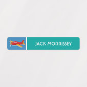 Cute Airplanes Colorful Kinder Name Labels (Design 1)