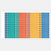 Cute Airplanes Colorful Kinder Name Labels (Vel)