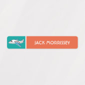 Cute Airplanes Colorful Kinder Name Labels (Design 2)