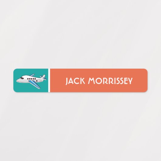 Cute Airplanes Colorful Kinder Name Labels (Design 2)