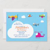 Cute Airplanes Invitation Kaart (Voorkant)