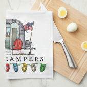 Cute Airstream Camper Travel Trailer Theedoek (Quarter Fold)