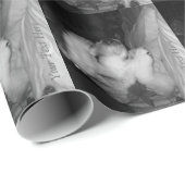 Cute akita dog geeft paw santa hat cone kermas cadeaupapier (Rol Hoek)