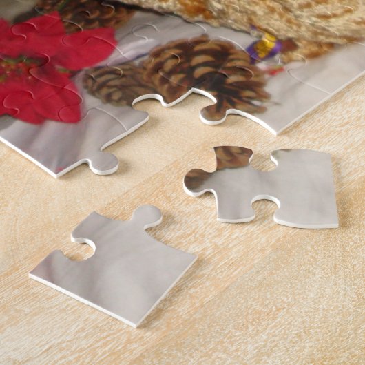 Cute akita dog kerstmis teddy slaapt kerstmis legpuzzel (Zijkant)