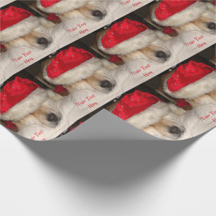 Cute akita dog santa hat cones Slape kerstmis Cadeaupapier