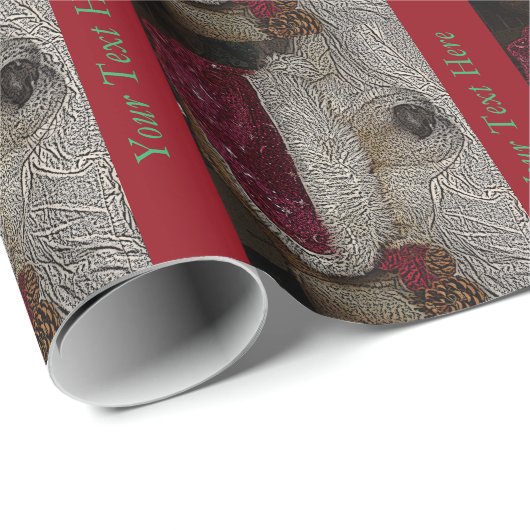 Cute akita in Red Santa hat slapen Cadeaupapier (Rol Hoek)