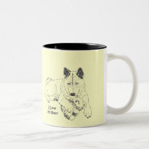 Cute akita met roze teddybeer kunst tweekleurige koffiemok