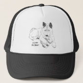 Cute akita met teddy beer dog trucker pet (Voorkant)