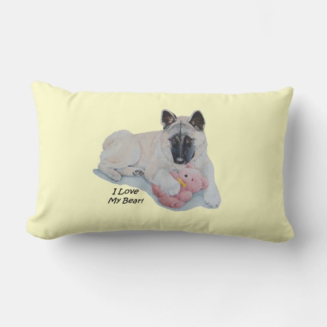 Cute akita met teddy dog art omkeerbaar kussen (Voorkant)