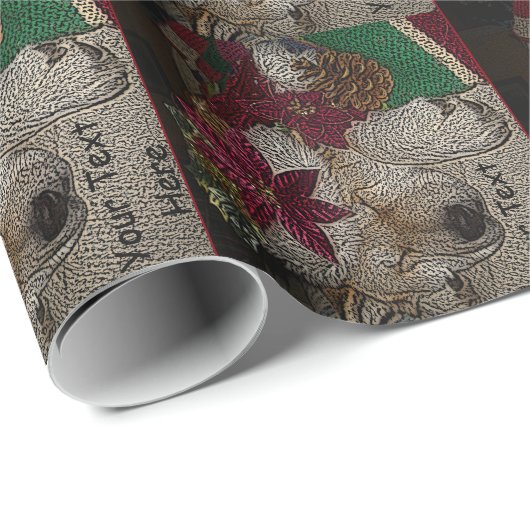 Cute akita slaapt met pet kerstdecoraties cadeaupapier (Rol Hoek)