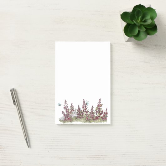 Cute Alaska Fireweed w. Butterflies Post It Notes (Kantoor)