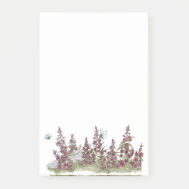 Cute Alaska Fireweed w. Butterflies Post It Notes