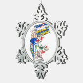 Cute Alaska Whimsical Wildlife Train to North Pole Tin Sneeuwvlok Ornament (Rechts)