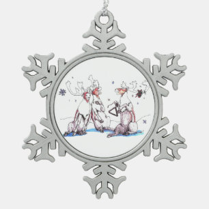 Cute Alaska Wildlife Kerstmis Snowflake Ornament