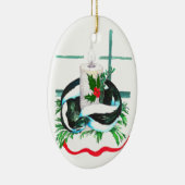 Cute Alaska Wildlife Kerstoval Tree-Ornament Keramisch Ornament (Rechts)