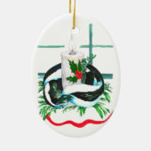 Cute Alaska Wildlife Kerstoval Tree-Ornament Keramisch Ornament (Achterkant)