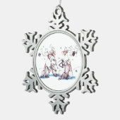 Cute Alaska Wildlife Ornament met kerstsnowflake (Rechts)