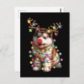 Cute Alaskan Malamute Dog kerstfeestcadeaus Briefkaart (Voorkant / Achterkant)