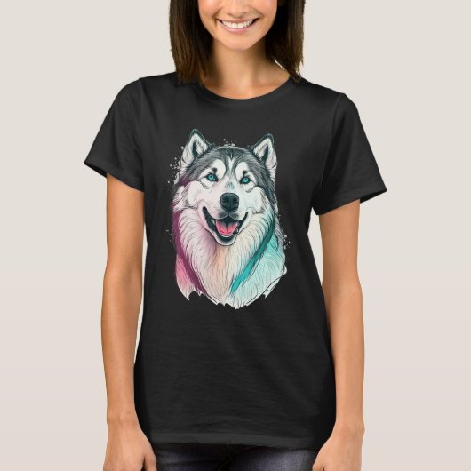 Cute Alaskan Malamute Dog on Alaskan Malamute   1 T-shirt (Voorkant)
