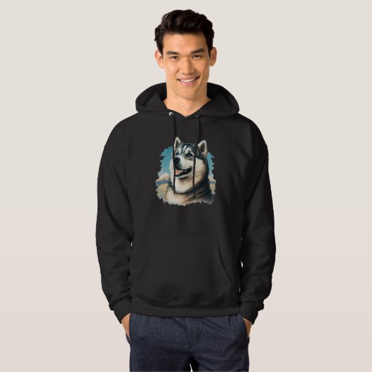 Cute Alaskan Malamute Dog on Alaskan Malamute  2 Hoodie (Voorkant volledig)