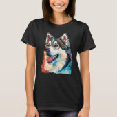 Cute Alaskan Malamute Dog on Alaskan Malamute  3 T-shirt (Voorkant)