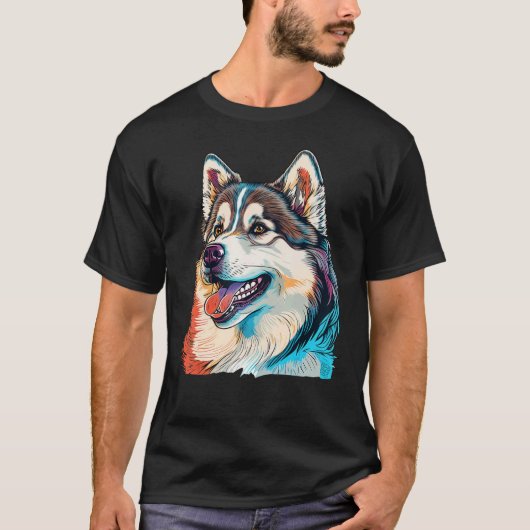 Cute Alaskan Malamute Dog on Alaskan Malamute  3 T-shirt (Voorkant)