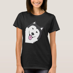 Cute Alaskan Malamute Dog Peking from Side T-shirt