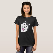 Cute Alaskan Malamute Dog Peking from Side T-shirt (Voorkant volledig)