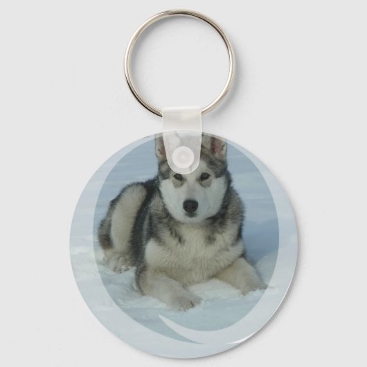 Cute Alaskan Malamute Sleutelhanger (Voorkant)