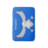 Cute albatross vogelvliegende cartoon illustratie badmat (Voorkant Verticaal)