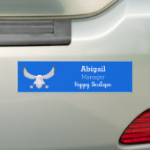 Cute albatross vogelvliegende cartoon illustratie bumpersticker (Op auto)