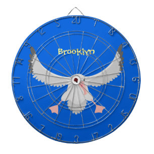 Cute albatross vogelvliegende cartoon illustratie dartbord