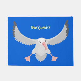 Cute albatross vogelvliegende cartoon illustratie deurmat