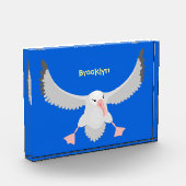 Cute albatross vogelvliegende cartoon illustratie fotoblokken (Links)