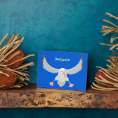 Cute albatross vogelvliegende cartoon illustratie fotoplaat (Zijkant)