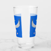 Cute albatross vogelvliegende cartoon illustratie glas (Links)