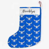 Cute albatross vogelvliegende cartoon illustratie kleine kerstsok (Achterkant)