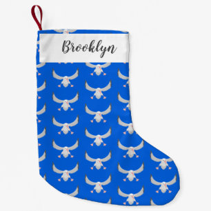 Cute albatross vogelvliegende cartoon illustratie kleine kerstsok