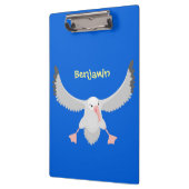 Cute albatross vogelvliegende cartoon illustratie klembord (Links)