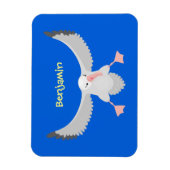 Cute albatross vogelvliegende cartoon illustratie magneet (Verticaal)