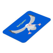 Cute albatross vogelvliegende cartoon illustratie magneet (Linkerzijde)