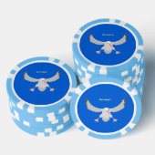 Cute albatross vogelvliegende cartoon illustratie poker chips (Opstapeling)