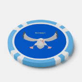 Cute albatross vogelvliegende cartoon illustratie poker chips (Enkel)