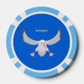 Cute albatross vogelvliegende cartoon illustratie poker chips (Achterkant)
