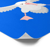 Cute albatross vogelvliegende cartoon illustratie poster (Hoek)